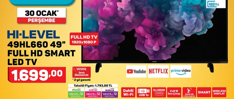 Hi-level 49hl660 Full Hd Smart Led Tv Özellikleri ve A101 Fiyatı