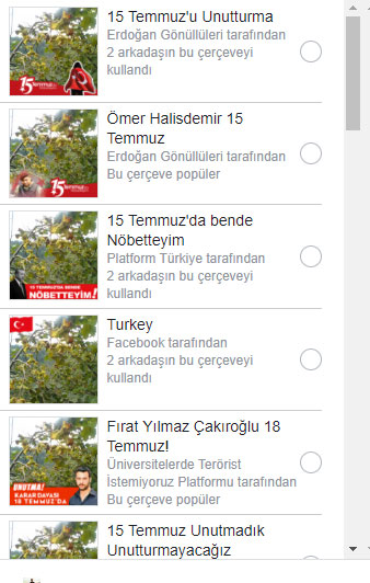 facebook çerçeveleri 15 temmuz