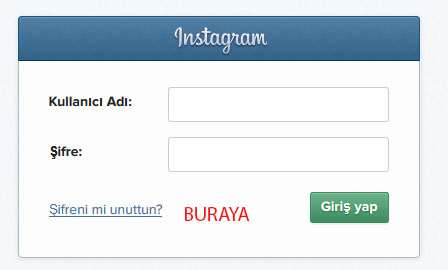 instagram şifremi unuttum