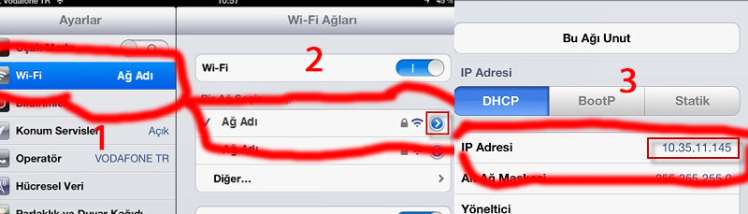 iphone ip adresi öğrenme