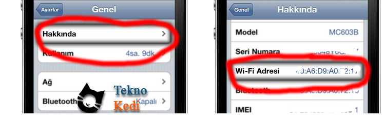 iphone mac adresi öğrenme