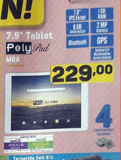 polypad m8a a101 fiyatı ve özellikleri