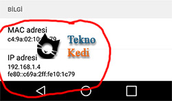 Telefonda ip adresi öğrenme